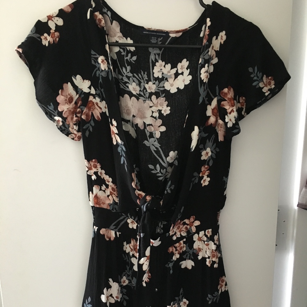 Black Floral Summer Romper